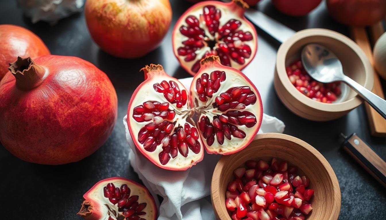 how to cut a pomegranate 